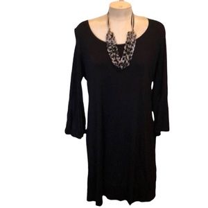 Black open shoulder bell sleeved dress size 2x